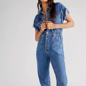 Free People Marci Utility Coverall | Denim | Size XL